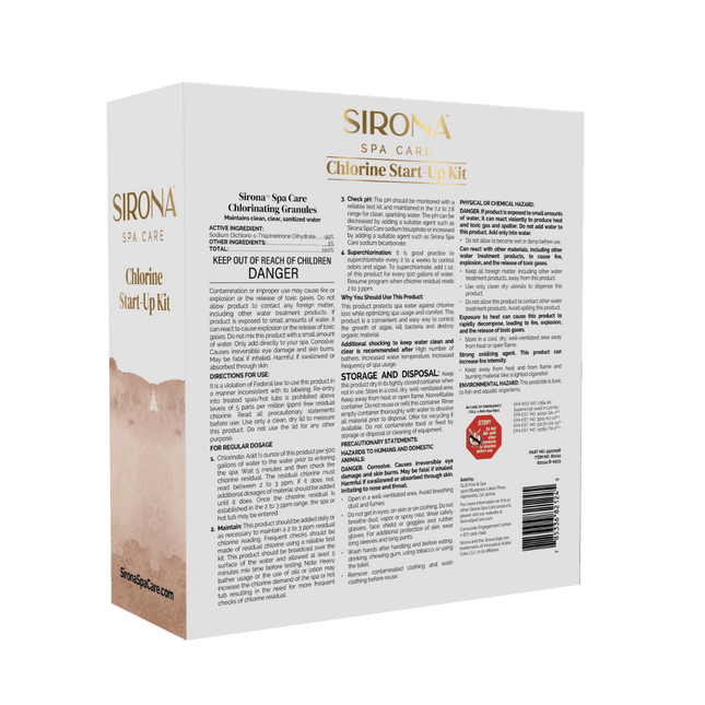Sirona Spa Care Chlorine Start Up Kit for Spas and Hot Tubs